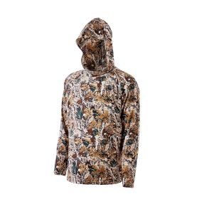 Camo Hoodie, Large Size, Men Pullover Hooded Sweatshirt, Moisture Wicking & Breathable, Quick-dry, Hiking Fishing Shirt with Hood
