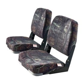 Boat Seat, Low Backrest, Folding Fishing Boat Seat with Thickened Sponge Cushion & PU Polyester Fabric, Strong PP Frame, Flip Up Boat Seat for Bo