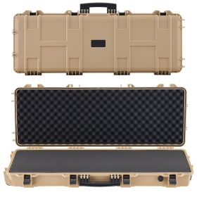 Hard Rifle Case, Lockable Rifle Case with Pre-cut Foams, 42 in Movable Gun Storage with Wheels, IP67 Waterproof & Dustproof Pistol Storage for Ri