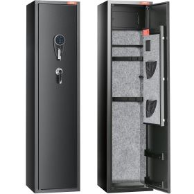 7-8 Rifles Gun Safe, Rifle Safe with Digital Keypad & Lock, Gun Storage Cabinet with Built-in Storage Locker