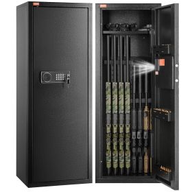 6-8 Rifles Gun Safe, Rifle Safe with Lock & Digital Keypad, Quick Access Tall Gun Storage Cabinet with Removable Shelf