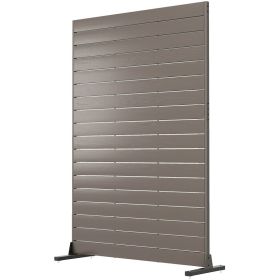 HDPE Outdoor Privacy Screen, 47.2"W x 68.5"H Decorative Privacy Fence Screen with Stand and 6 Panels, Brown (Option: Brown-1275x380x155 mm)