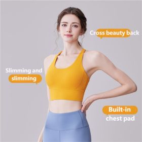 X-SHADOW JYTN011 Yoga Clothes Skin-friendly Breathable Slim Fit High Elasticity Comfort No Feeling Built-in Chest Pad Sports Shockproof (Option: defaulttitle)