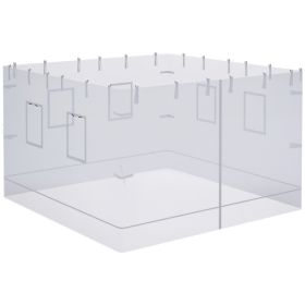 Pop up Canopy Walls, Universal Replacement Netting, Set of 4 Mesh Screen Sidewalls, Patio Netting with 6 Service Windows and 1 Door for 10' x 10 (Option: White-360x270x140 mm)