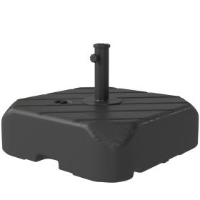 Patio Umbrella Base with Wheels, Telescopic Handle, 158 lb Sand or 99 lb Water Filled Umbrella Stand, Black (Option: Black-620x640x185 mm)