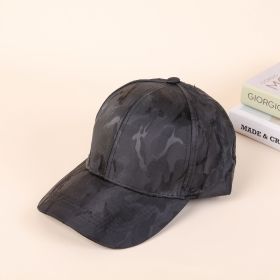 Baseball Cap New Men's Simple Fashion Solid Color Dome Sunscreen Sunshade Peaked Cap (Color: Black)