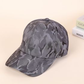 Baseball Cap New Men's Simple Fashion Solid Color Dome Sunscreen Sunshade Peaked Cap (Color: Gray)