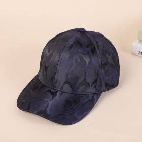 Baseball Cap New Men's Simple Fashion Solid Color Dome Sunscreen Sunshade Peaked Cap (Color: navy blue)