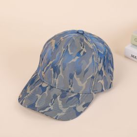 Baseball Cap New Men's Simple Fashion Solid Color Dome Sunscreen Sunshade Peaked Cap (Color: Blue)