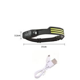 Built-in Battery Sensor Headlamp COB LED USB Rechargeable Headlamp With 5 Lighting Modes (quantity: Three Light Strips)
