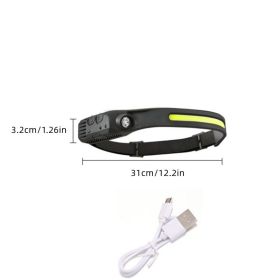 Built-in Battery Sensor Headlamp COB LED USB Rechargeable Headlamp With 5 Lighting Modes (quantity: Single Light Strip)