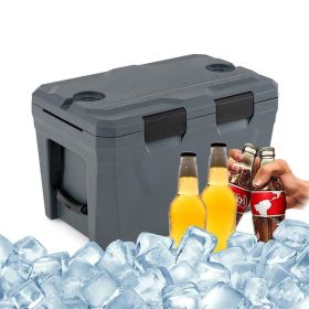 Portable Cooler Hard Shell Ice Chest for Outdoor Camping (Type: Coolers, Color: Grey)