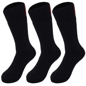 Thermal Insulated Socks for Men Seamless Thermal Socks Shoe Size 8-11.5 3 Pairs (Color: Black)