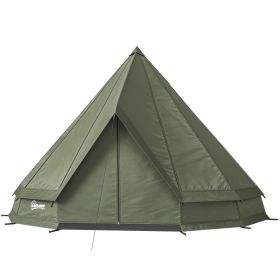 Teepee Tent Waterproof Camping Tent with Stove Jack for 4-6 People for Outdoor Camping Hiking Army Green (Option: Green-250x250x730 mm)