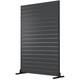 HDPE Outdoor Privacy Screen, 47.2"W x 68.5"H Decorative Privacy Fence Screen with Stand and 6 Panels, Black (Option: Black-1275x380x155 mm)