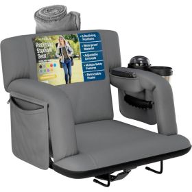 Alpcour Premium Reclining Stadium Seat For Bleachers With Back Support (Option: Grey-21Wide)